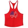 Beach and Surfing Vest Round Neck Sports Training Fitness Tank Top Men's Cotton Muscle Bodybuilding Stringer Singlet Comfortable