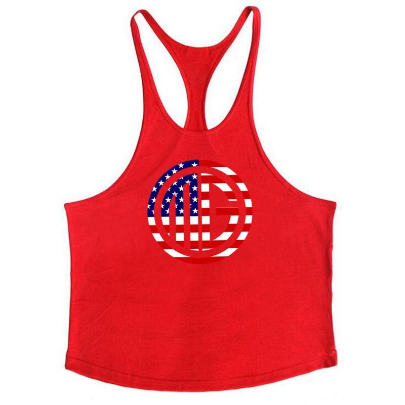 Beach and Surfing Vest Round Neck Sports Training Fitness Tank Top Men's Cotton Muscle Bodybuilding Stringer Singlet Comfortable