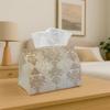 1pc Vintage Design Tissue Holder- Beige Damask Classic, Versatile Paper Towel Dispenser for Living Room, Bedroom, Office, Vehicle- Strong Polyester Bu