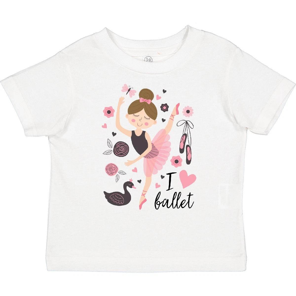 Inktastic Ballerina I Love Ballet Dance Toddler T-Shirt Dancer Toe Clothing Kid 100