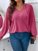 Plus Size Vintage Drawstring Hooded Tshirts Womens Long Sleeve Solid Knit Casual Tops Female Simple Design Chic Streetwear Clothes 2026