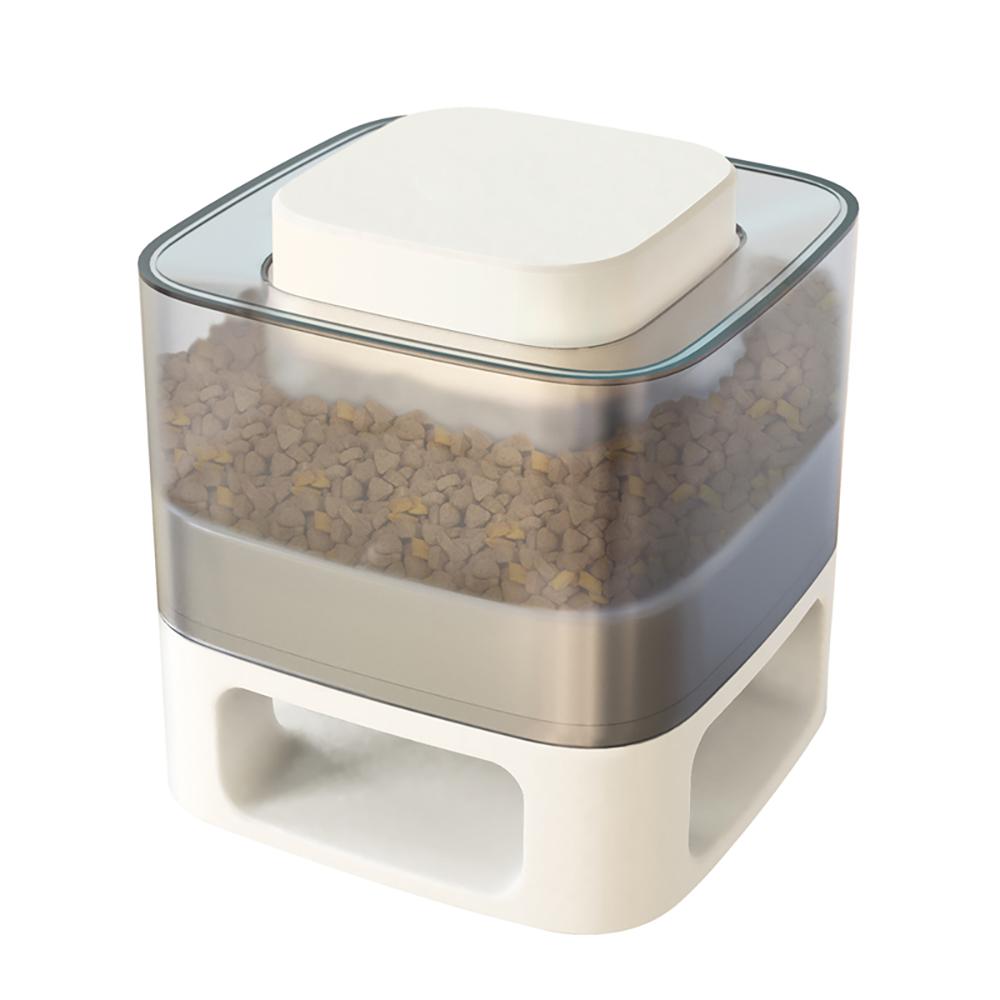 Automatic Pet Food Dispenser Dog Slow Feeder Anti-Slip Square Transparent Visible Food Storage Box Interactive Toys Pet Supplies