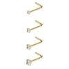 4/12PCS Stainless Steel Zircon Nose Piercing Stud Set L Shape Nose Ring Lot Twist Nose Ring Stud Bulk Body Piercing Nariz Pack