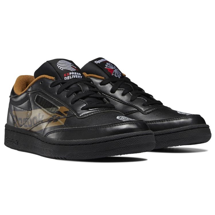 Reebok Club C Series Comfortable Retro Sneakers Unisex Sneakers Black GX1140