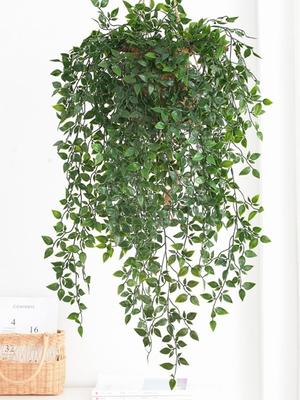 2 Pcs Artificial Hanging Vines Artificial Liana Flower Vines Home Decor Fake Plants Wedding Garden Ivy Garland Living Room Party Rattan Decoration