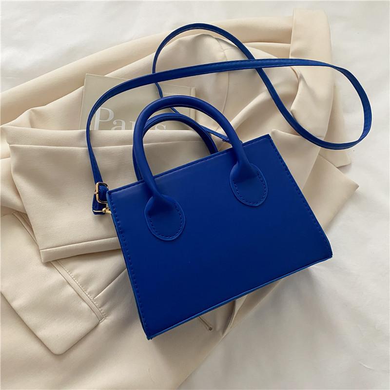 Popular textured small square bag, new popular retro handbag, simple solid color shoulder messenger women's bag