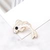 2pcs Stylish Breastpin Enamel Lapel Brooch Black and White Kois Fish Pins for Jackets Stylish Corsage Badge Jewelry