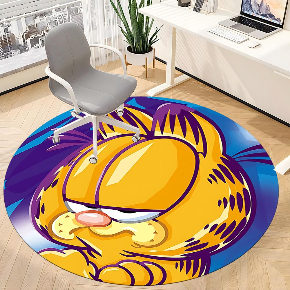 1pc Garfield Chair Carpet for Office Non-Slip, Soft & Comfortable, Carpet for Office, Gaming, Lightweight Round Floor Mat