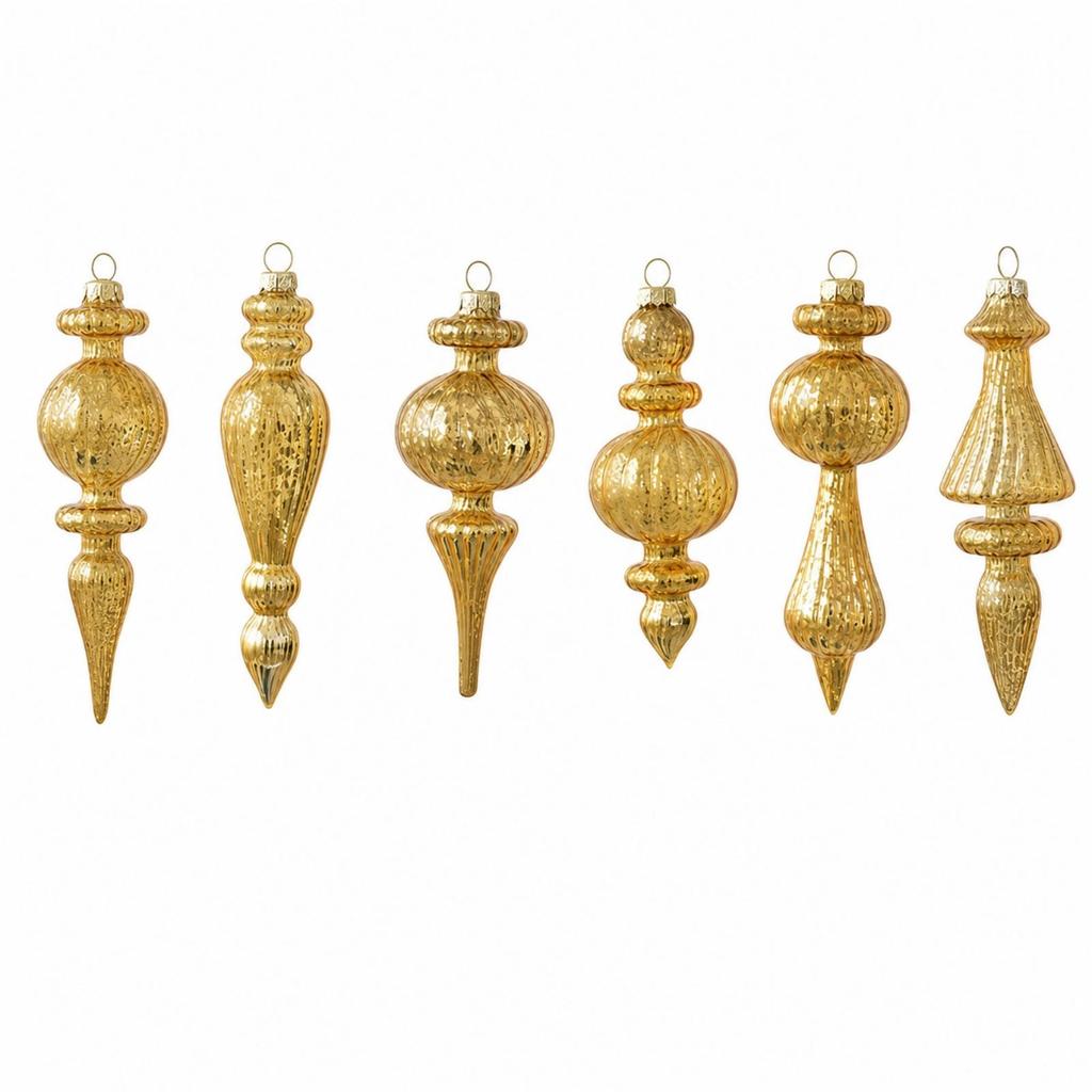6 Pieces Glass Ornaments Light-Catching for Garland Decor, Mantel Displays