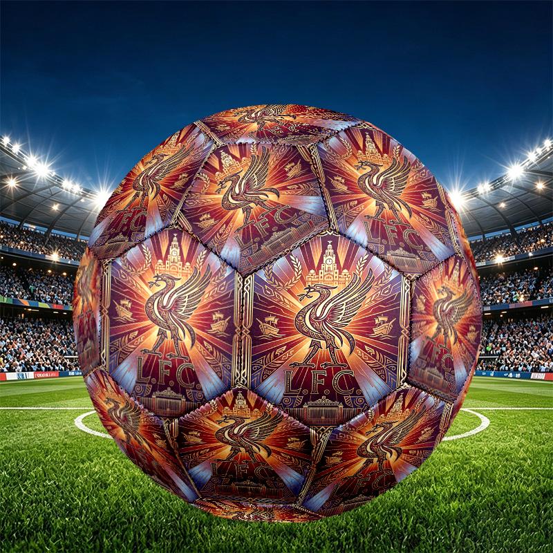 Liverpool Football Club Print Size 5 Soccer Ball, PU Wear Resistant Football for Match Training and Daily Practice, Birthday Gift for Soccer Fans