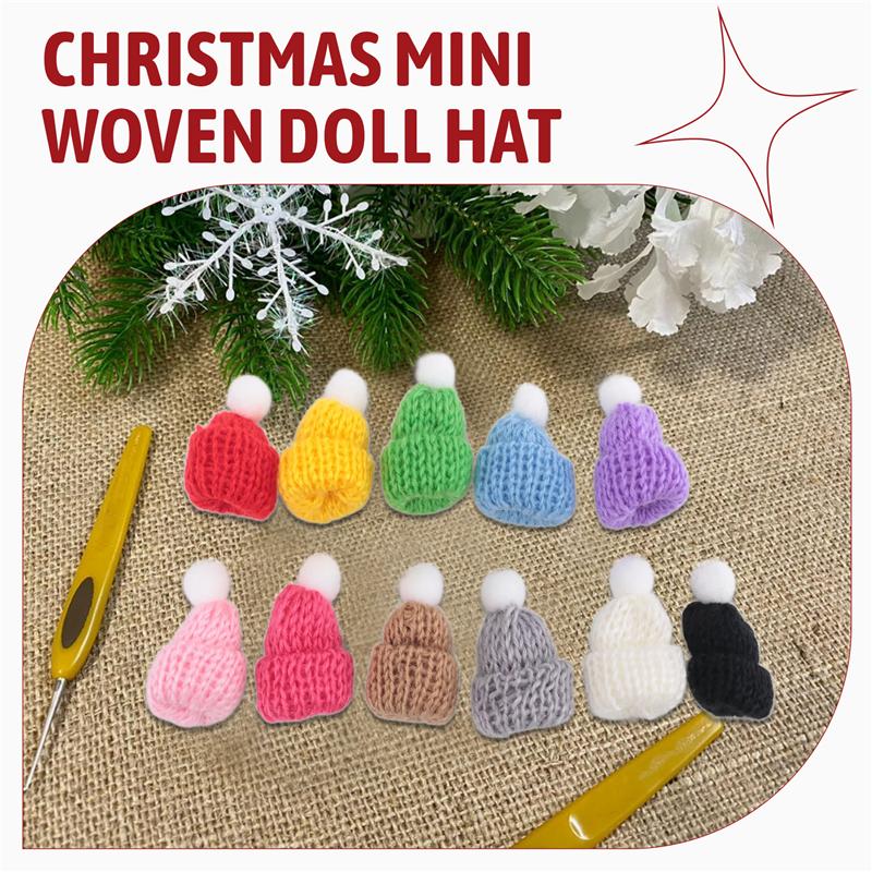A96I-110PCS Mini Knitting Hats Mini Wool Hat For Christmas Ornaments DIY Art And Craft