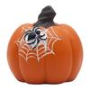 Halloween Pumpkin Figurine Spooky Bat Ghost Spider Web Pumpkin Statue Resin Tabletop Decoration for Home Mantel Shelf Decor