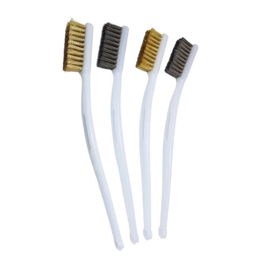 Copper Plating Wire Brush Set Curved Handle Metal Polishing Brush Brass Wire Brush Metal Polishing