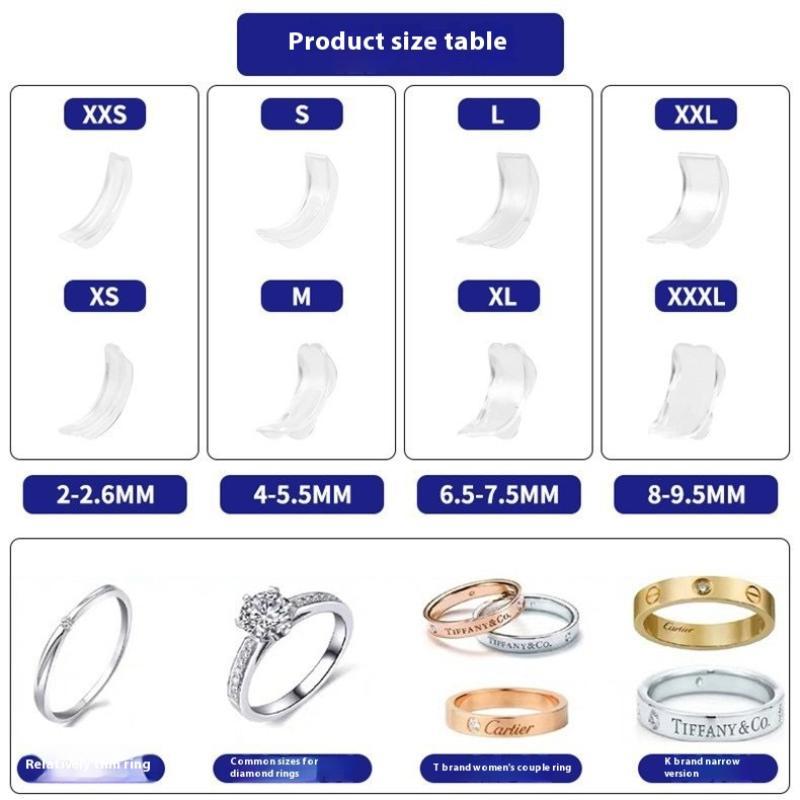 8 Sizes Silicone Ring Adjuster Resizer Anti-Loss Invisible Ring Holder Retainer Shrinker Jewelry Tool for Rings