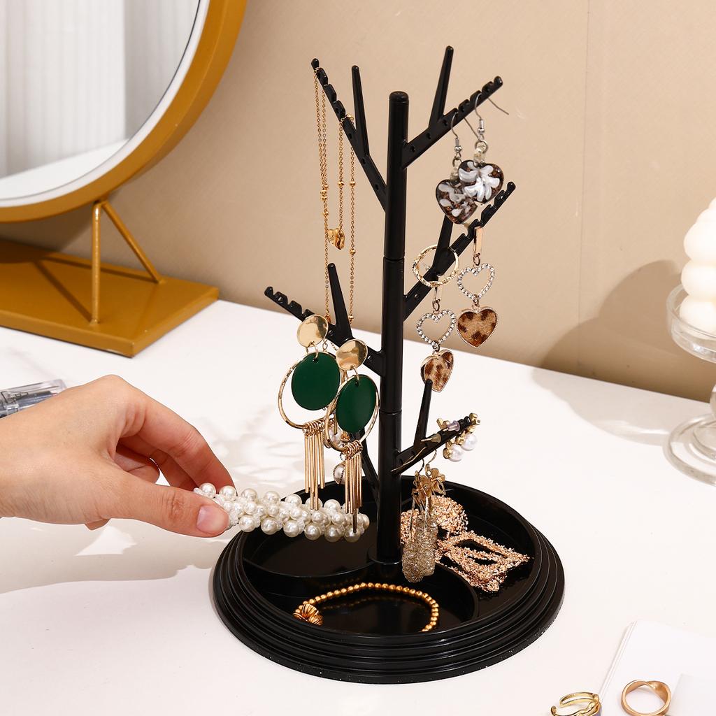 1pc Detachable Jewelry Storage Rack Plastic Creative Tree Shaped Decoration Hanging Necklace Bracelet Ring Earring Organizer