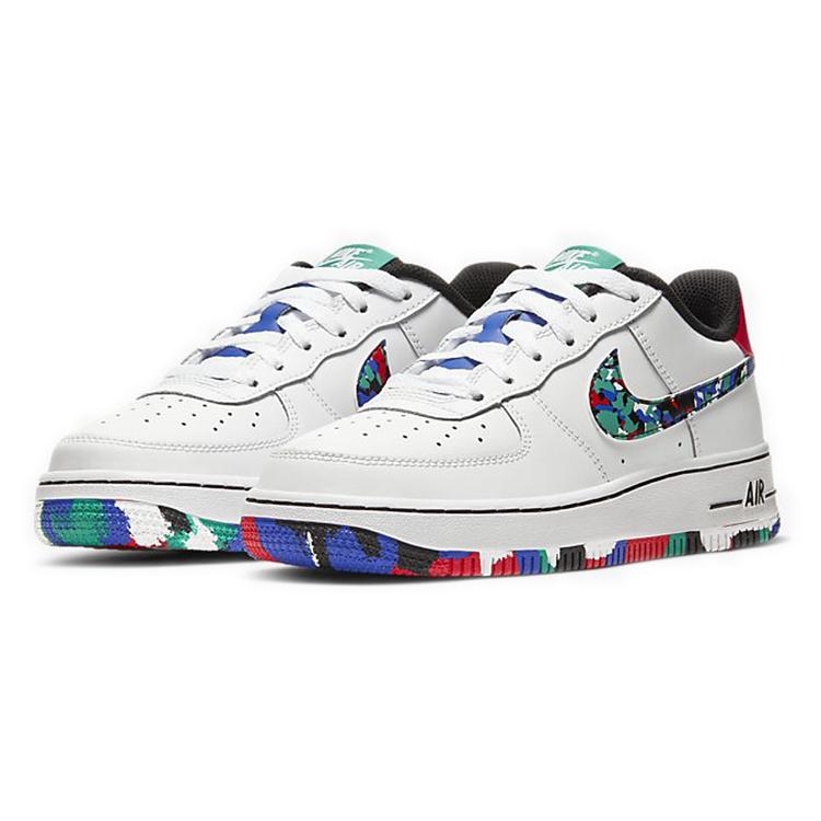 New Nike Air Force 1 Low Crayon White Multi GS CU4632-100