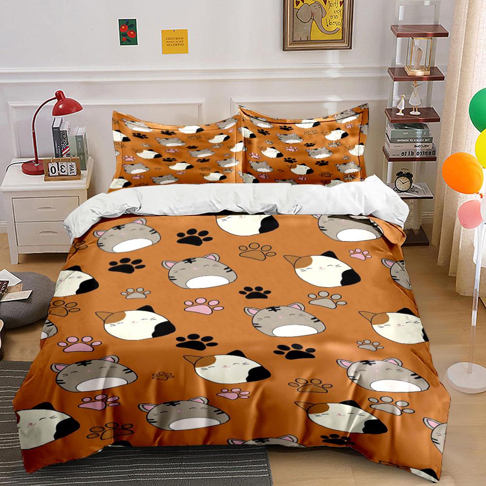 

Cats and paw prints. Bedding sets Duvet cover sets Duvet covers Pillowcases(1 * Duvet Cover 2 * Pillowcases, without duvet insert) 135x200cm