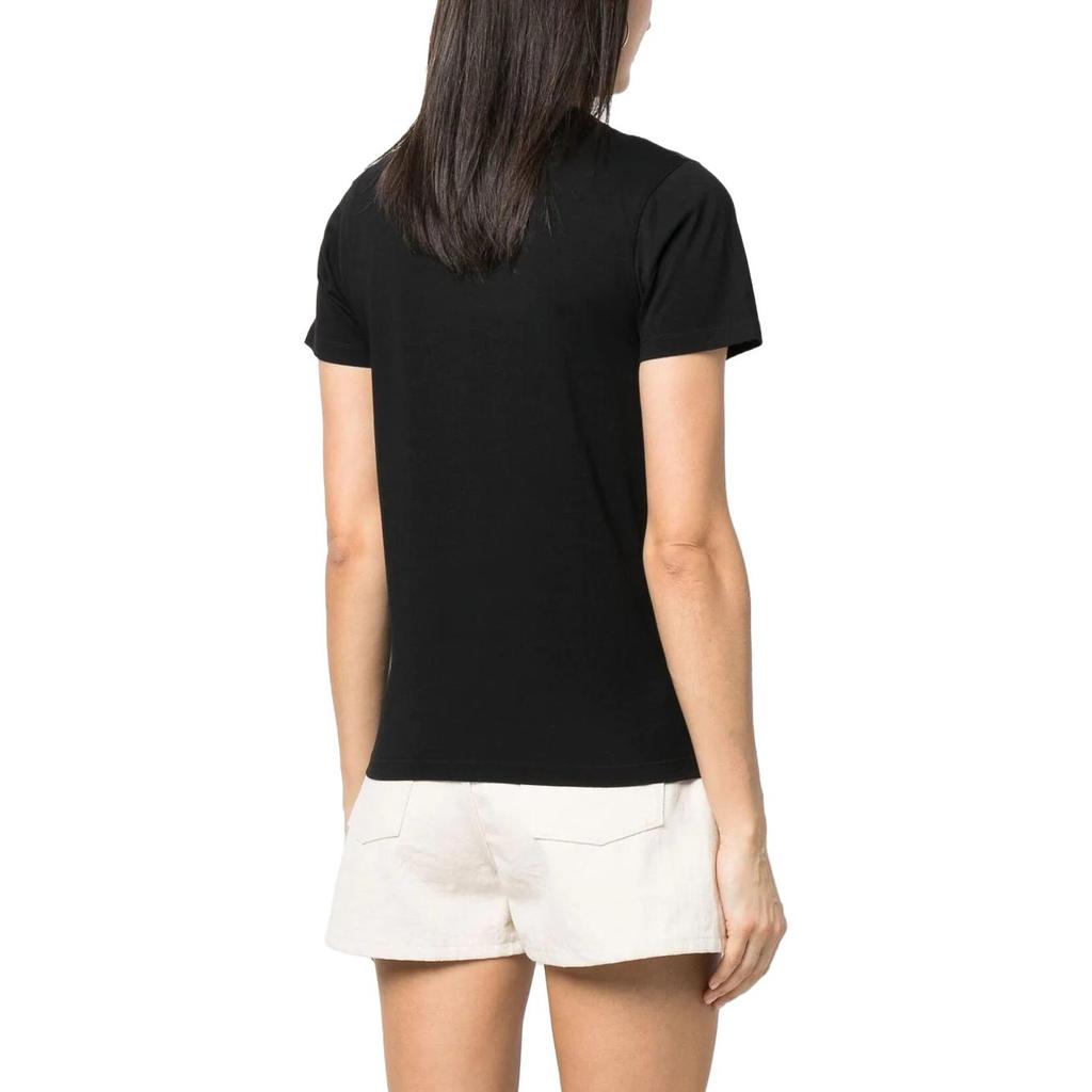 Maison Kitsune SS23 Fox Patch Crew Neck Short Sleeve T-Shirt Women Tops Black KW00107KJ0008-P199
