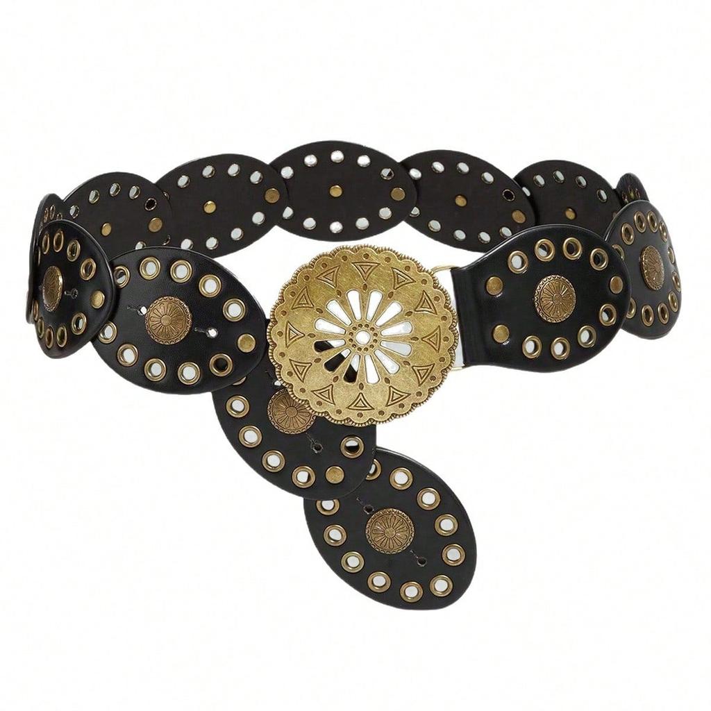 European and American Style Lace-up Ethnic Waistband for Women, Bohemian Retro Leather Belt