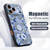 Blue Rose Flowers Pattern Case For iPhone 17 Pro Max Magnetic For Magsafe Skin Feeling Cover For iPhone 16 15 14 13 Pro Max