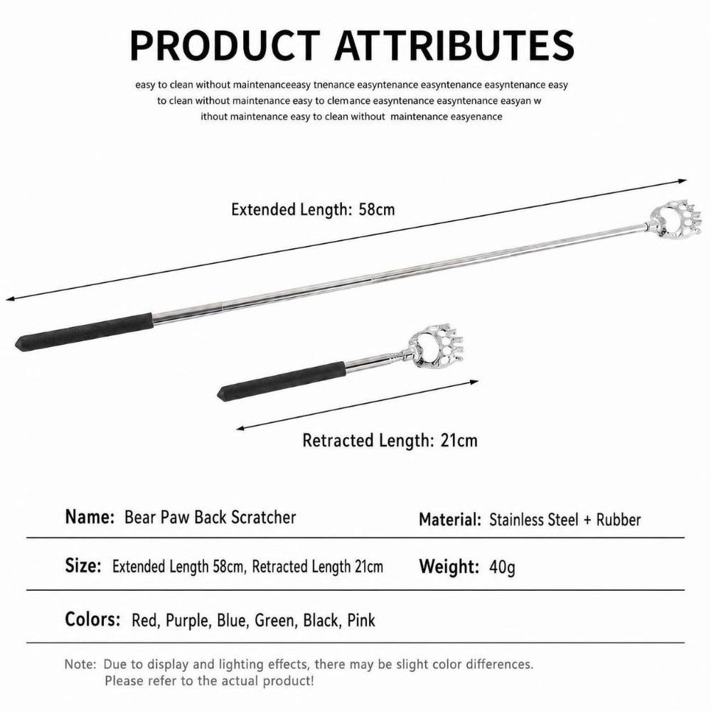 Stainless Steel Back Scratcher Telescopic Head Massager Durable Body Scratcher  Personal Care