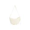 FILA Fitness Simple Commuter Versatile Adjustable Shoulder Strap Fabric Dumpling Bag Crossbody Shoulder Bag Women bags Egrets-White A13W531165FWT