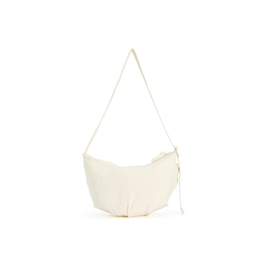 FILA Fitness Simple Commuter Versatile Adjustable Shoulder Strap Fabric Dumpling Bag Crossbody Shoulder Bag Women bags Egrets-White A13W531165FWT