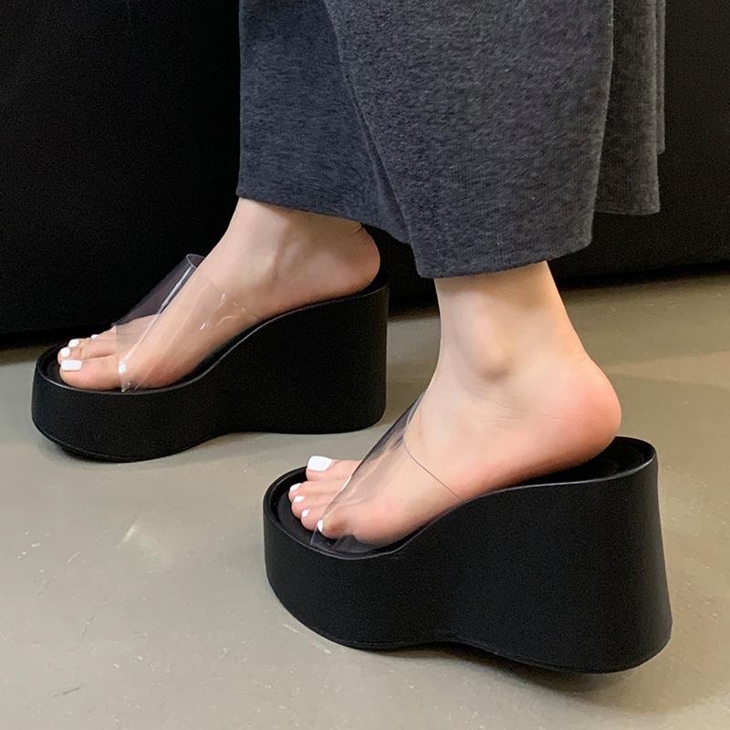Fashion Ladies High Heels Platform 2024 Summer Footwear Heels Slides Women Pumps Wedges Fashion Shoes Sandals Slippers Female Shoes