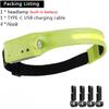 LED Headlamp 6 Modes Headlamps with Motion Sensors Type-C USB Charging COB 230°Wide Beam Headlamps Waterproof Head Light
