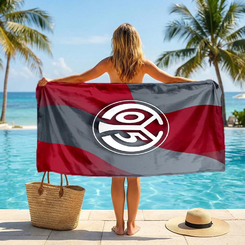 Mainz FC Druck Schnelltrocknendes Strandtuch Mikrofaser Saugfähig Tragbares Reise-Badetuch
