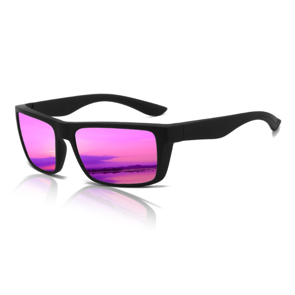 

Polarized Square Sunglasses for Men Women UV400 Protections Sport Sunglasses Driving Fishing Sun Glasses with Blue Mirror Lens фіолетовий