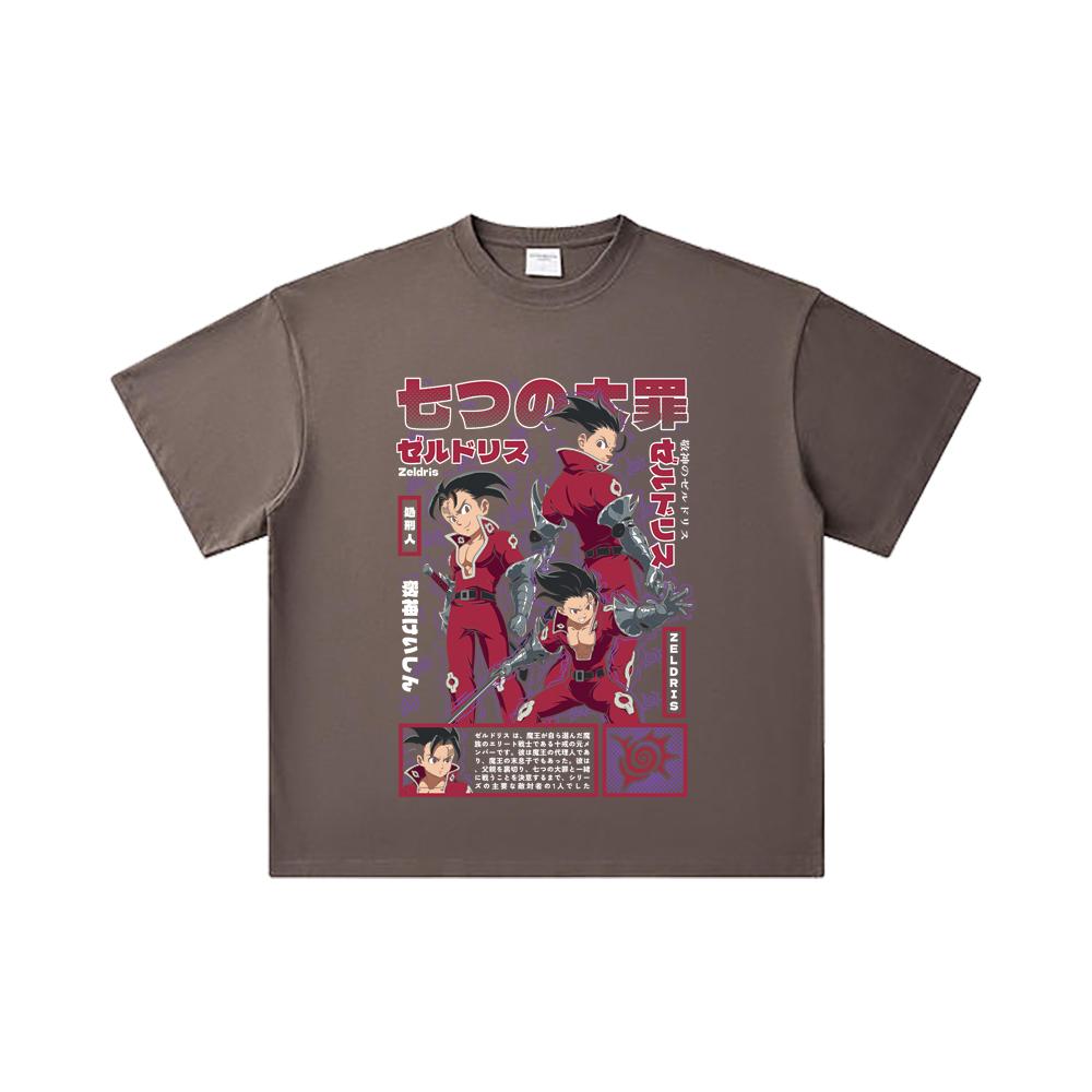260 GSM Double Yarn 32 Count 100% Cotton Seven Deadly Sins V10 Zeldris Print Unisex Heavy Cotton T Shirt