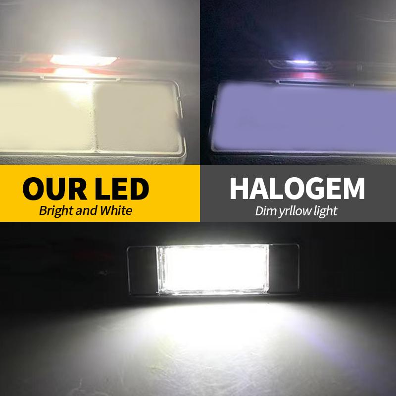 2PCS Car LED License Number Plate Light For Citroen Berlingo Estate Van 1996-2007 C2 3D Hatchback 2003-2009 C5 II 2001-2007