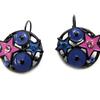 NOA [G6071] - Designer-Ohrringe 'Harlekin' blau rosa