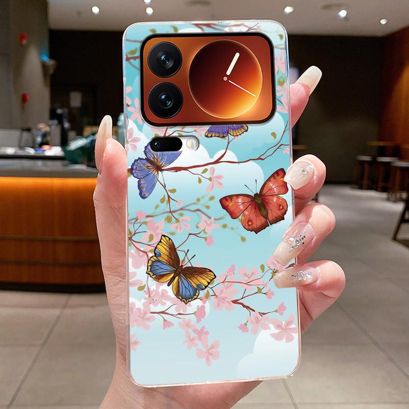 Casing For Xiaomi 17 Pro Max Mi 17 Pro Mi17 17Pro Phone Case Luxury Fashion Butterfly Flower Clear Soft TPU Silicone Back Cover