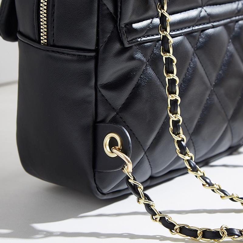 Premium casual chain backpack new fashion atmosphere women's backpack rhombus versatile school bag