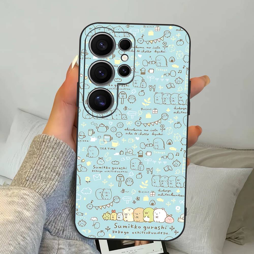 

Cartoon S-sumikko Gurashi Phone Case For Samsung S 24 Fe 25 Ultra Plus 20 Lite 21 30 22 23 24 22 Ultra 5G Fundas Samsung S23 5G