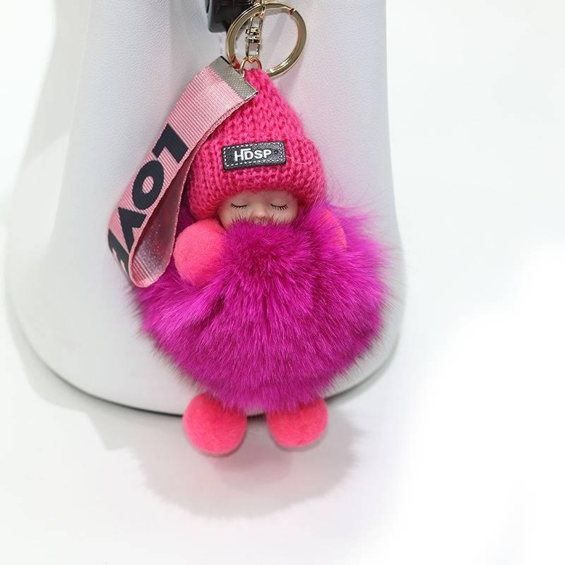 Doll Plush Sleep Ball Key Chain Bag Pendant Cute Decoration Ornament Toy Gift