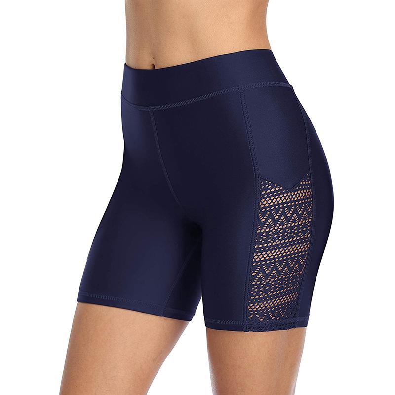 

Charmleaks женские шорты для плавания с высокой талией, открытые плавки, бикини, трусы, плавки с разрезом XXL темно-синий