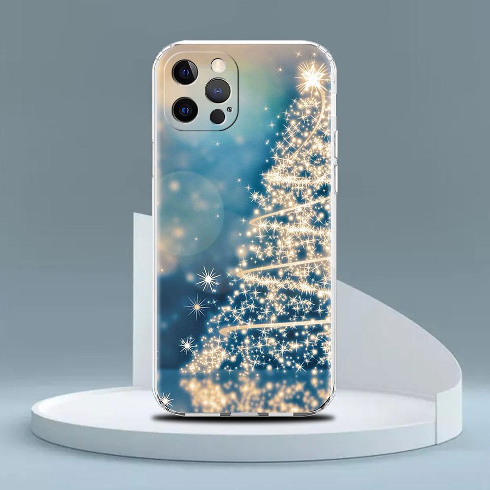 Case For Apple iPhone 14 13 11 Pro 12 7 8 Plus SE 2022 XR X XS Max 6 6S Clear Silicone Phone Cover Winter Snow Merry Christmas