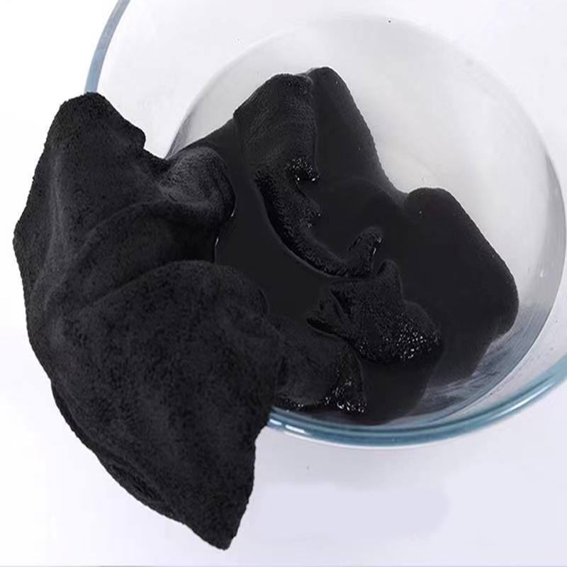 Super Absorbent Pure Black Black Towel, Black Square , All Cotton Non Fading Small Square Scarves,Gym, Barber Shop, Makeup Table