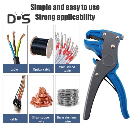 1/3 Stück Automatischer Abisolier- und Schneidewerkzeug, Schnellwechsel-Anti-Rutsch-Griff, tragbares 10-24 AWG-Abisolierwerkzeug, selbsteinstellende Stärke, 2-in-1-Kabel
