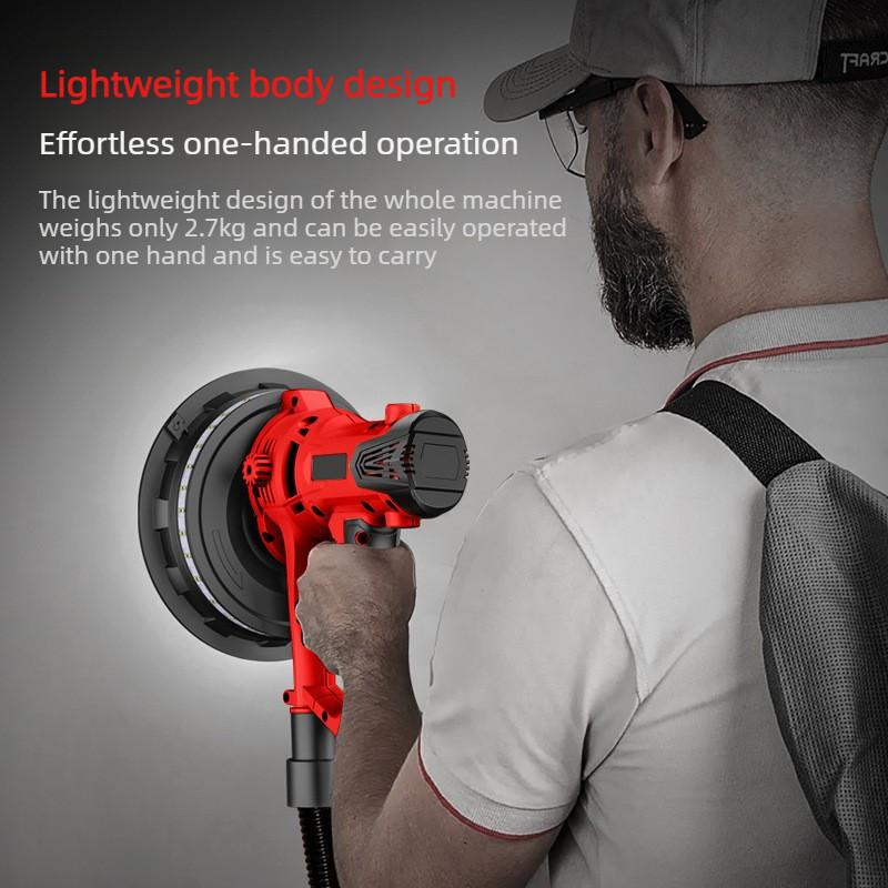 High Power Short Handle Sandpaper Machine Dust-free Wall Polishing Machine Handheld Electric Self-priming Wall Putty Polisher