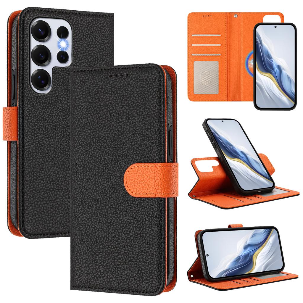 For Samsung Galaxy S25 Ultra Leather Magnetic Case Detachable Wallet Phone Cover with Hand Strap