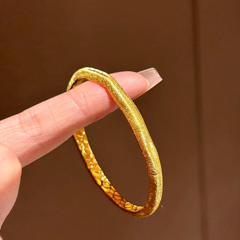Star Sparkling Brushed Bracelet for women New in Ancient Gold Craftsm Sparkling Exquisite Opening bangles Banquet  Gift