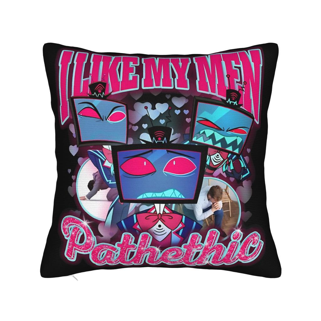 hazbines hoteles alastor vox Pillowcase Merchandise Printing Cushion Cover Pillow Covers Living Room Decor Square Multi-Size