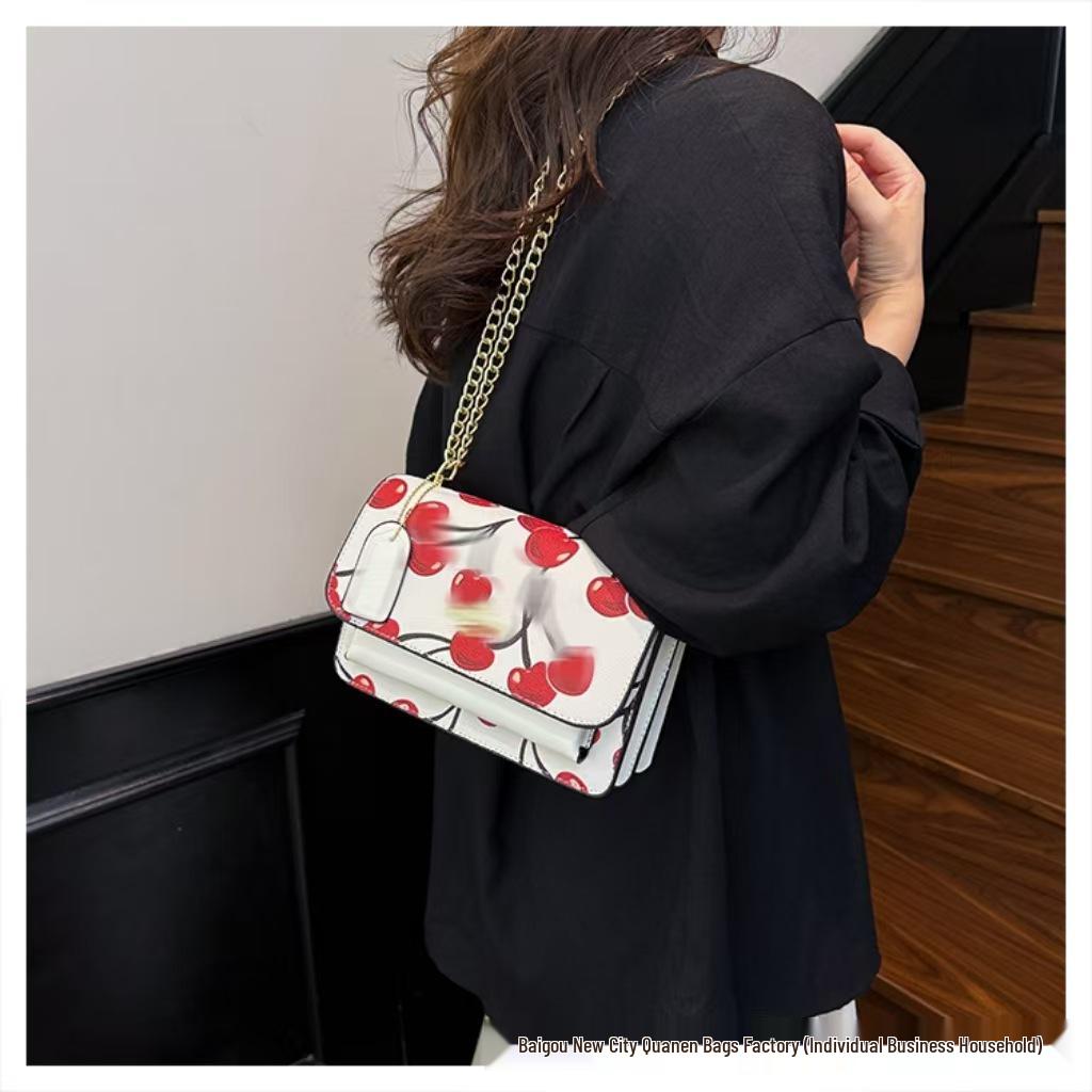 Sac à bandoulière chaîne polyvalent mode européenne et américaine - Design populaire décontracté de niche pour femmes