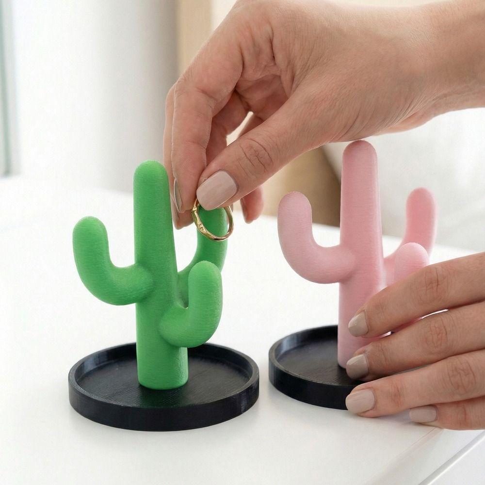 INS Jewelry Storage Tray Creative Bracelets Organizer Cute Cactus Trinkets Plate Photography Props