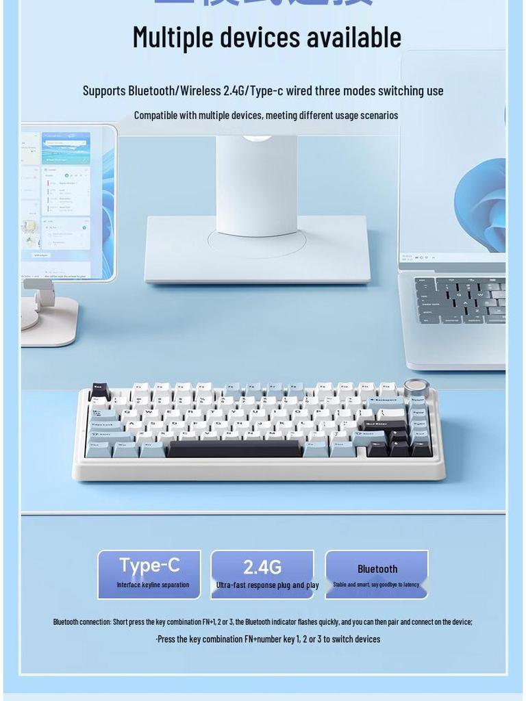 Tarantula Wireless Tri-Mode Hot-Swappable Custom Mechanical Keyboard.