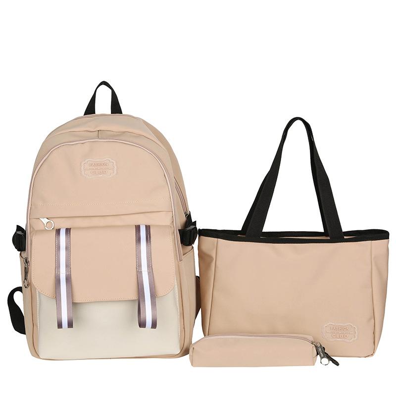 Three-Piece Backpack Set Student Schoolbag Shoulder Bag Female Large Capacity Backpack with Pen Bag